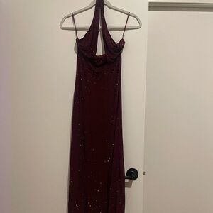 Meshki Deep Red Backless Dress